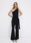 Mango Asymmetric Twist Strap Jumpsuit In Black