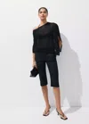 Mango Asymmetrical Knitted Cape In Black