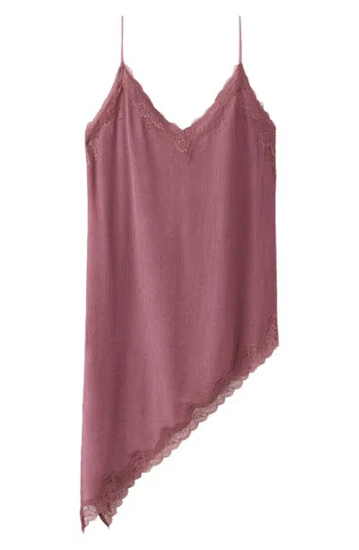 Mango Asymmetrical Lace Camisole In Pink