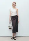 Mango Asymmetrical Linen Top Off White In Off White