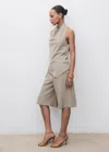 Mango Asymmetrical Open-back Top Grey In Gray