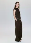 Mango Asymmetrical Ruched T-shirt In Black