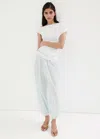 Mango Asymmetrical Ruched T-shirt In Black