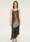 Mango Robe Marron - Femme - L -  In Marron