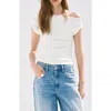 Mango Asymmetrical Studded T-shirt In White