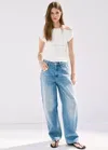 Mango Asymmetrical Studded T-shirt In White
