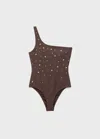 Mango Maillot De Bain Chocolat - Femme - L -