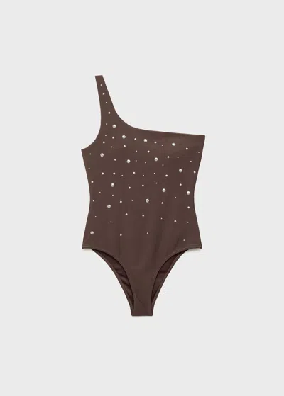 Mango Maillot De Bain Chocolat - Femme - L -
