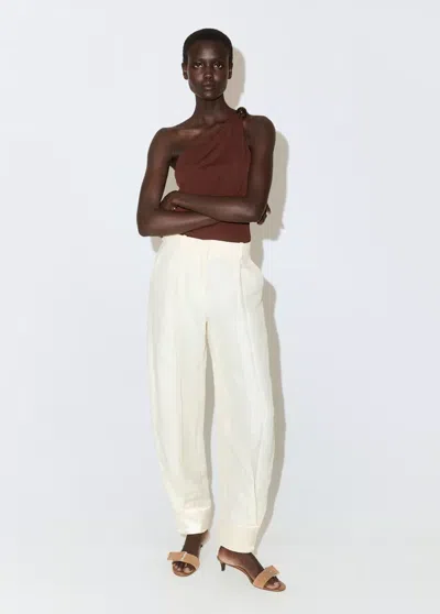 Mango Asymmetrical Top With Ball Detail In Burnt Orange
