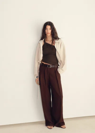 Mango Top Marron - Femme - S -