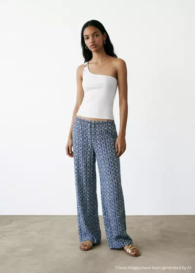 Mango Asymmetrical Top With Ring Detail In White