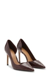 Mango Faux Croc Heeled Stiletto In Brown