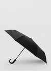 Mango Automatic Folding Umbrella In Black