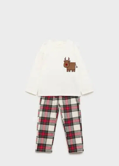 Mango Baby Pyjamas Off White In Blanc Cassé