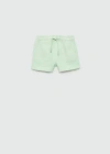 MANGO BABY - BERMUDA COTON TAILLE ÉLASTIQUE VERT - 3-4 ANS - ENFANTS