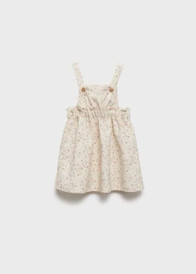 Mango Baby Dungaree Dress Ecru In White