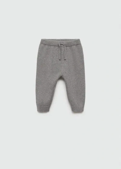 Mango Baby Knit Jogger-style Trousers Medium Heather Grey In Gray