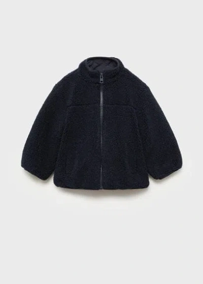 Mango Baby Shearling-effect Jacket Dark Navy In Blue