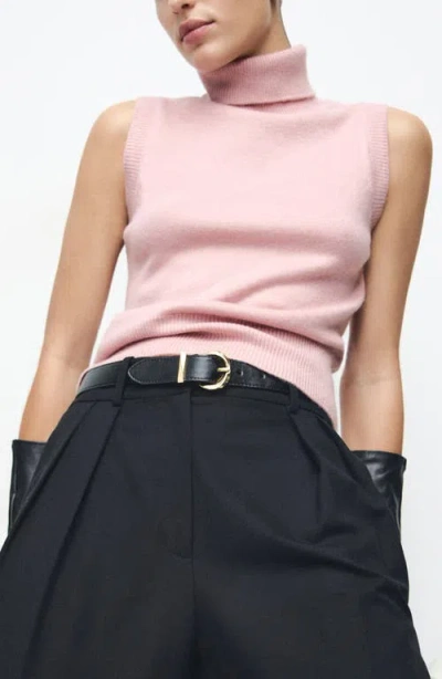Mango Baby Turtleneck Sleeveless Sweater In Pink