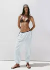 Mango Baggy Cotton Pants In Sky Blue