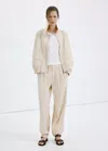 Mango Baggy Lyocell Pants In Light/pastel Grey