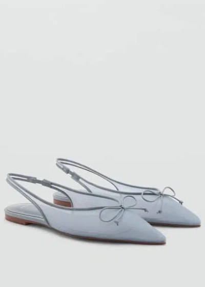 Mango Ballerina With Bow Detail Blue