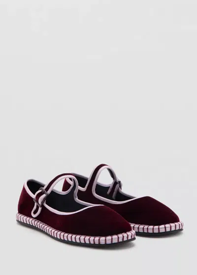 Mango Kids' Ballerines Bicolores À Boucle In Bordeaux