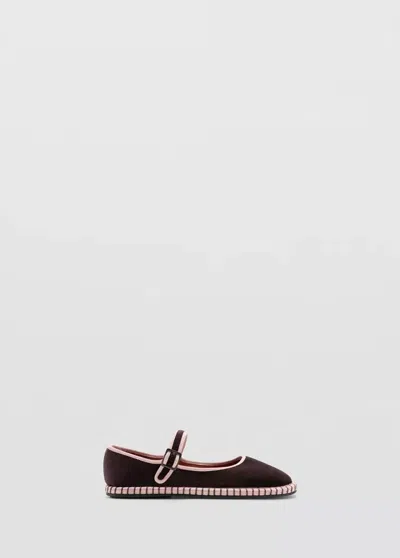 Mango Kids' Ballerines Bicolores À Boucle In Burgundy