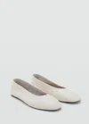 Mango Ballerines Cuir Écru - Femme - 41 -  In Sand
