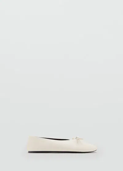 Mango Ballerines Détail Naud In Écru