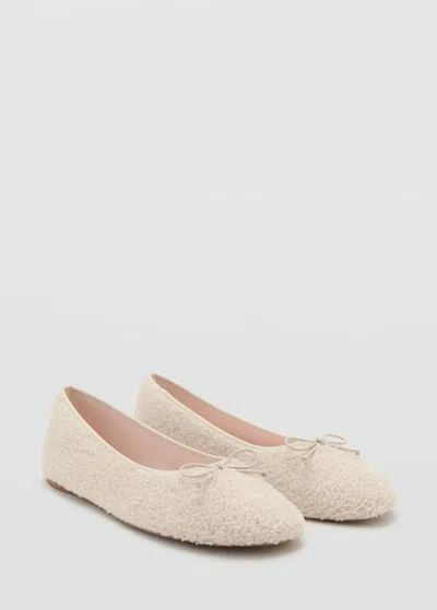 Mango Kids' Sheepskin Ballet Flats Off White