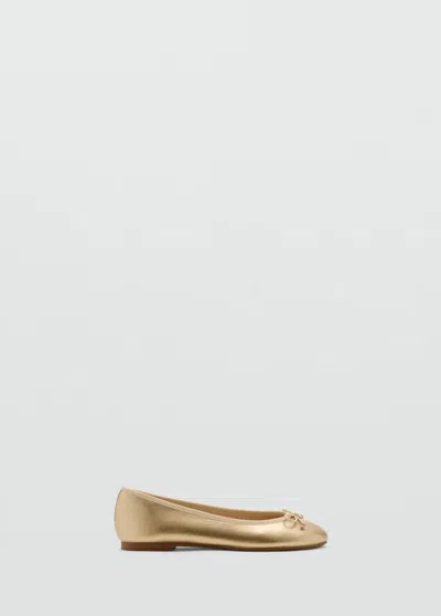 Mango Kids' Ballerines Métallisées Naud In Or