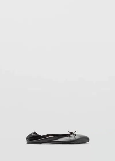 Mango Ballerines Naud Élastique In Chocolat