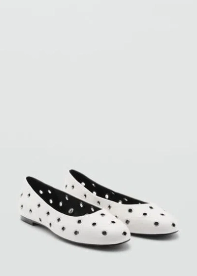 Mango Die-cut Ballerinas White In Blanc