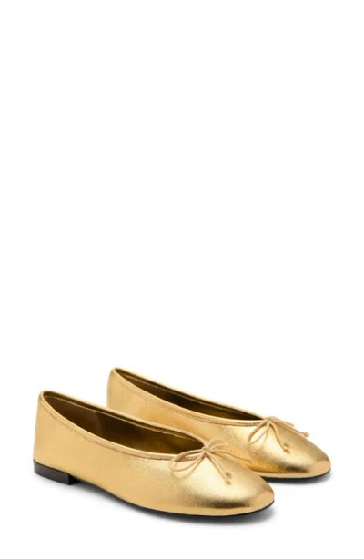 Mango Ballet Flat In Gold