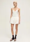 Mango Embroidered Lace Trim Minidress In White