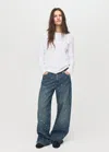 Mango Jean Ballon Aillets Bleu Foncé Vintage - Femme - 40 -  In Blue