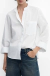 Mango Women's Buttoned Cotton Shirt In Natural White