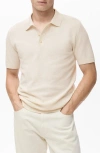 Mango Band Collar Linen & Cotton Button-up Shirt In Gray
