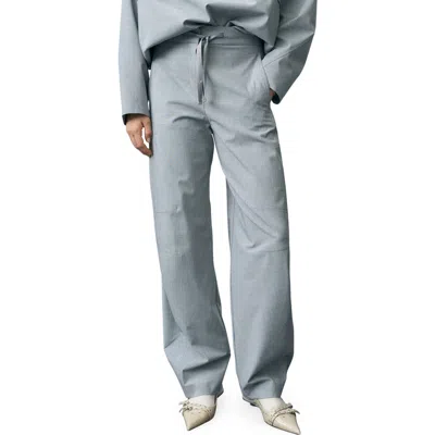 Mango Barile Barrel Leg Drawstring Trousers In Light/pastel Grey