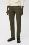 Mango Barna Slim Fit Stretch Twill Chino Pants In Green