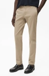 Mango Barna Slim Fit Stretch Twill Chino Pants In Neutral