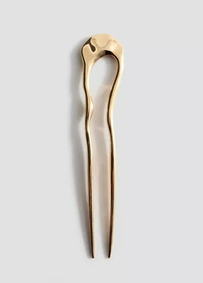 Mango Barrette Métallique Irrégulière In Or