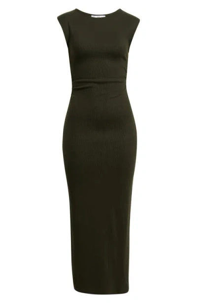 Mango Baselia Fine Knit Midi Dress In Black