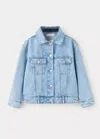 Mango Basic Denim Jacket In Medium Blue