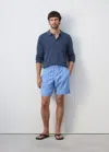 Mango Basic Drawstring Swimsuit In China Blue