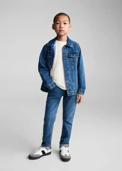 Mango Kids' Basic Rib T-shirt Off White
