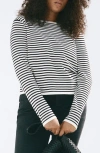 Mango Basikina Stripe Sweater In Ecru