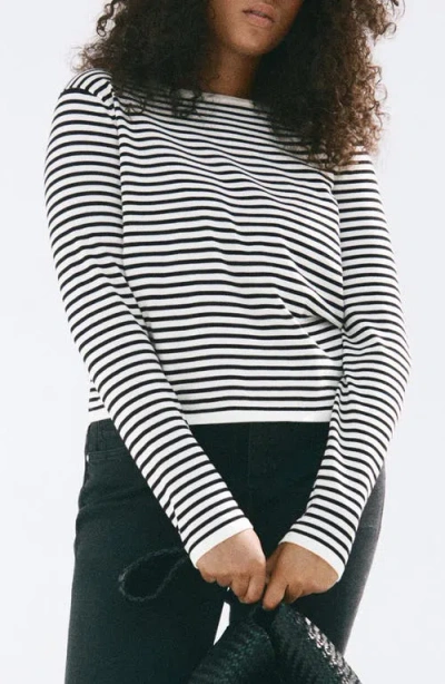 Mango Basikina Stripe Sweater In Ecru