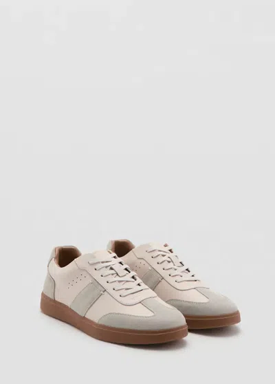 Mango Baskets En Cuir Combiné In White